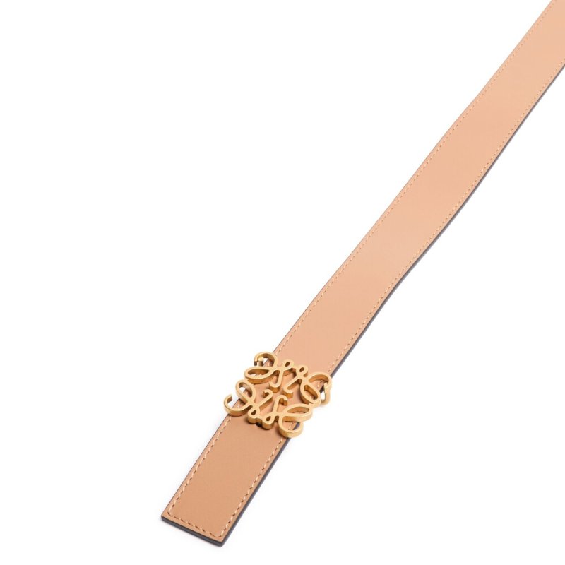 【LOEWE 羅威】Anagram 雙面 皮帶 2.8公分寬 暖沙色 淺燕麥色 青銅色-2