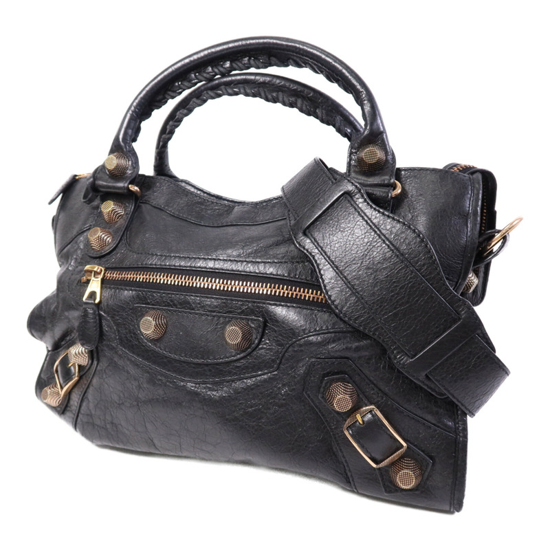 BALENCIAGA 羊皮皮革Giant City金扣手挽肩背兩用袋-1