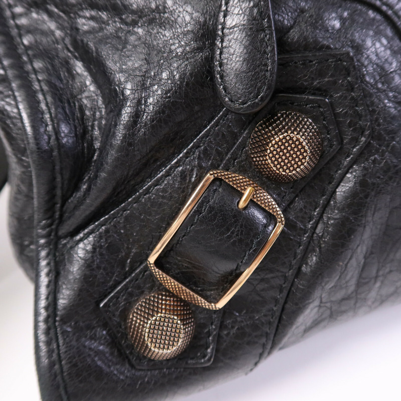 BALENCIAGA 羊皮皮革Giant City金扣手挽肩背兩用袋-6
