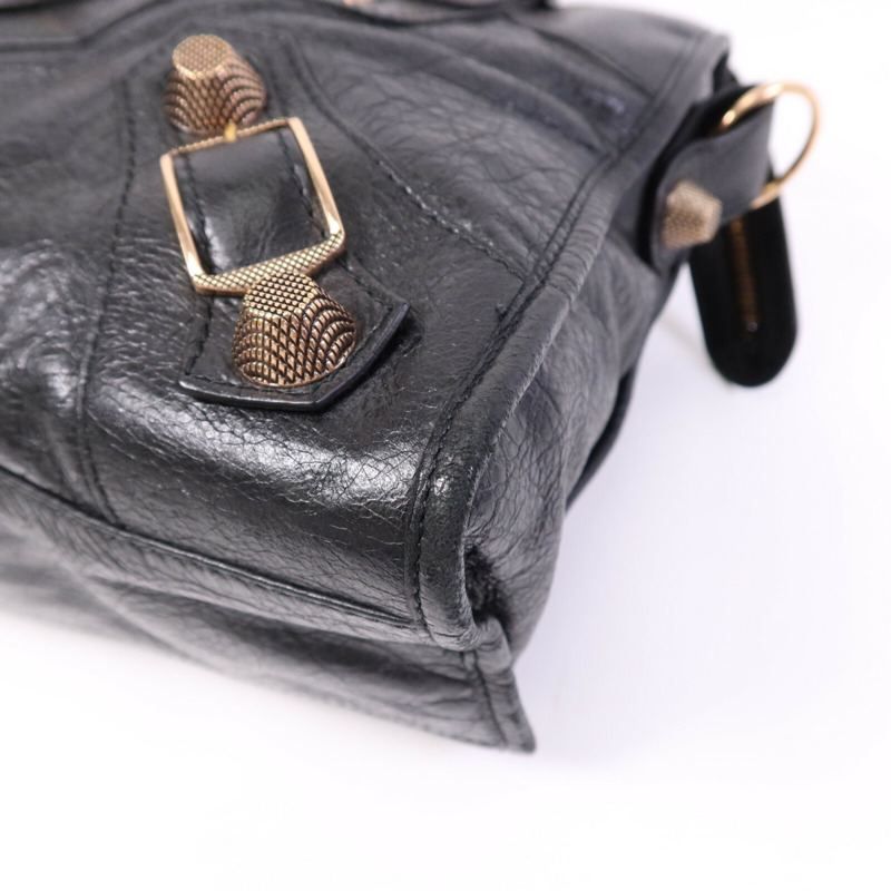 BALENCIAGA 羊皮皮革Giant City金扣手挽肩背兩用袋-10