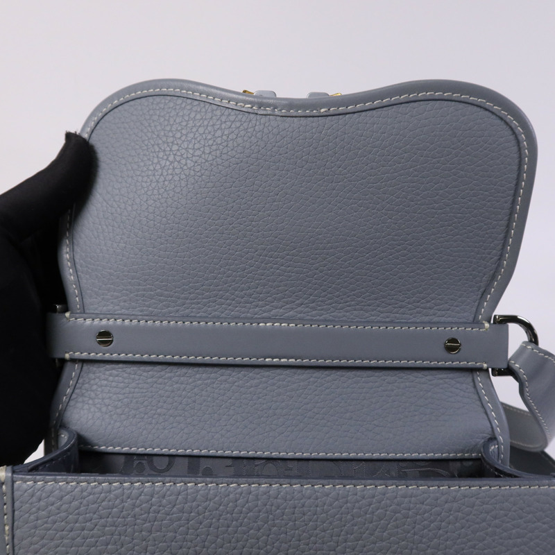 Dior 牛皮皮革Mini Gallop銀扣肩背袋-10