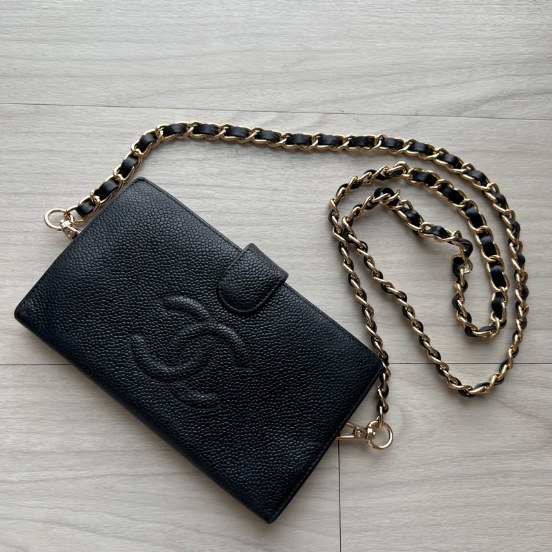 Vintage 中古 Chanel 魚子醬 長夾 WOC-0