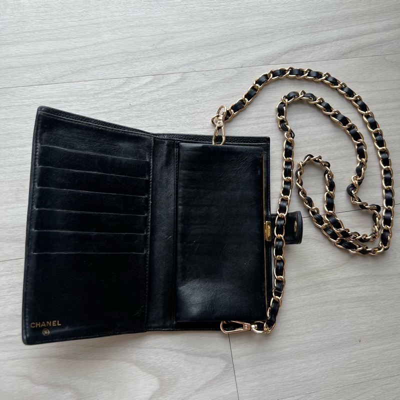 Vintage 中古 Chanel 魚子醬 長夾 WOC-1