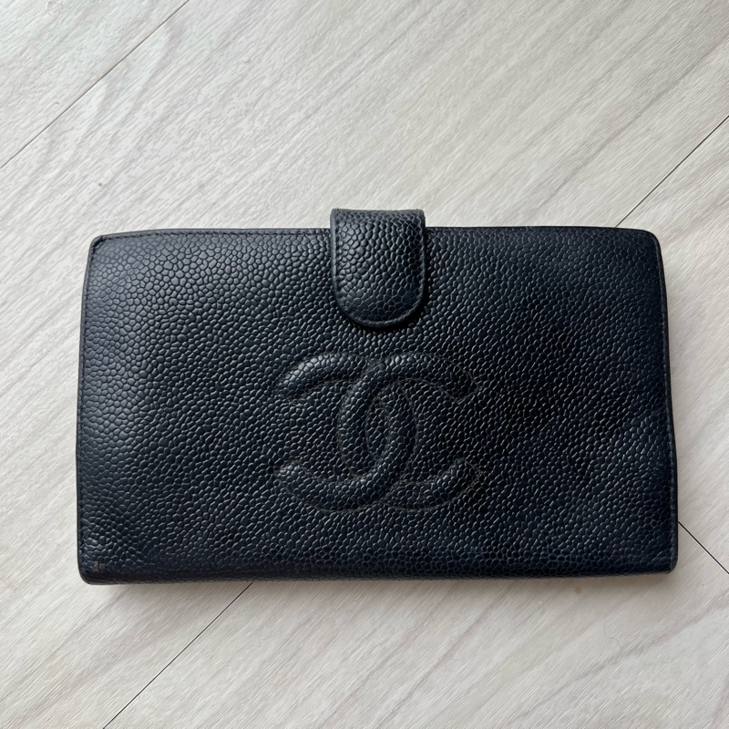Vintage 中古 Chanel 魚子醬 長夾 WOC-5