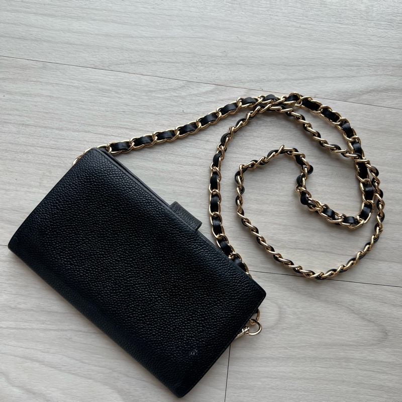 Vintage 中古 Chanel 魚子醬 長夾 WOC-6