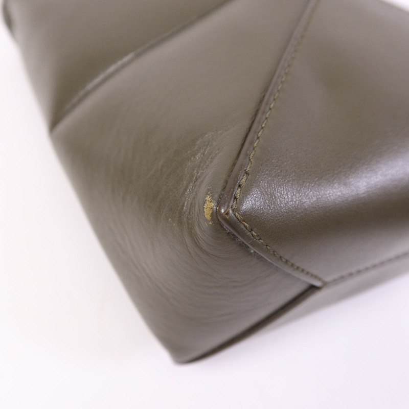 LOEWE 牛皮皮革Mini Puzele Fold Tote金扣手挽肩背兩用袋-5