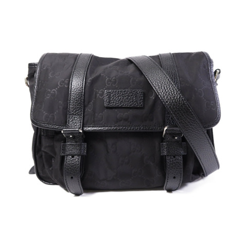 GUCCI 尼龍Shoulder Bag銀扣肩背袋