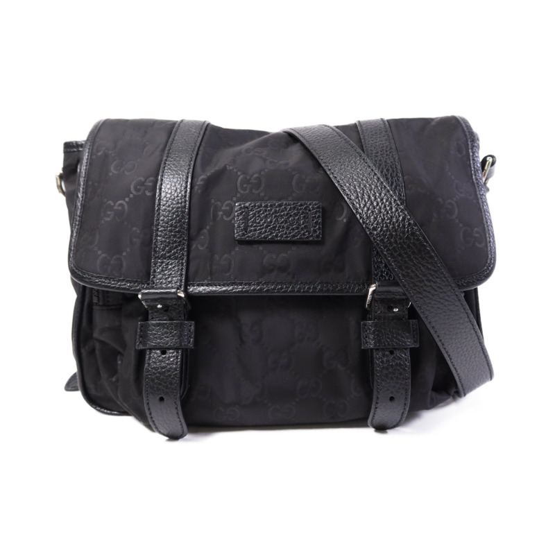 GUCCI 尼龍Shoulder Bag銀扣肩背袋-0