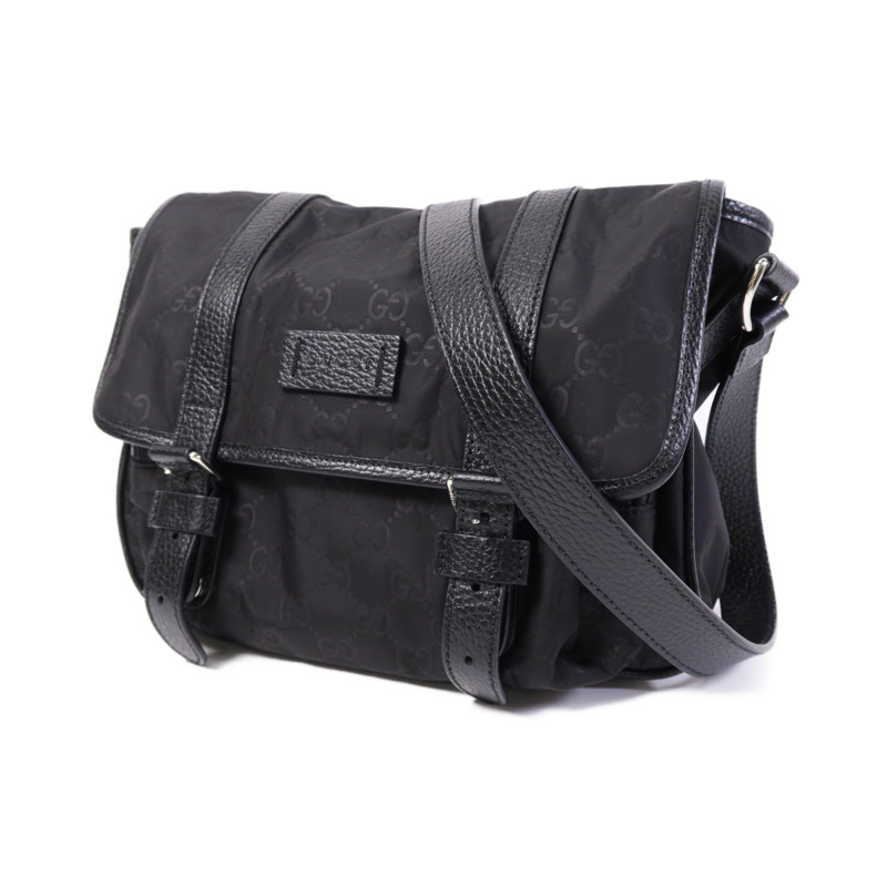 GUCCI 尼龍Shoulder Bag銀扣肩背袋-1