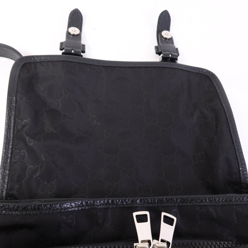 GUCCI 尼龍Shoulder Bag銀扣肩背袋-11