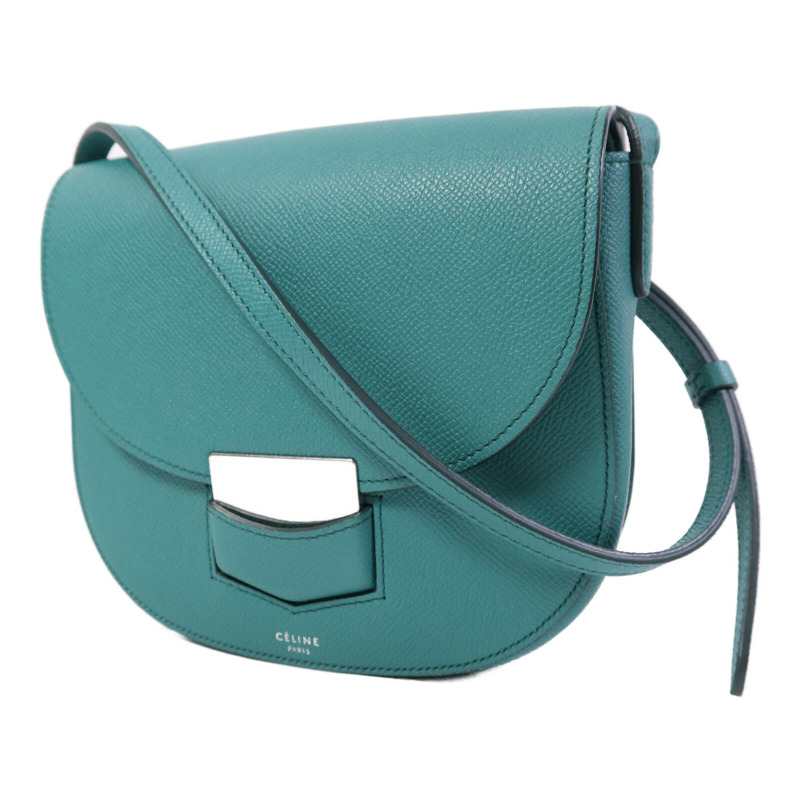 CELINE 牛皮皮革Trotteur銀扣肩背袋-2