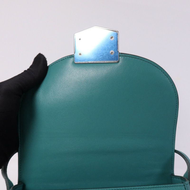 CELINE 牛皮皮革Trotteur銀扣肩背袋-13