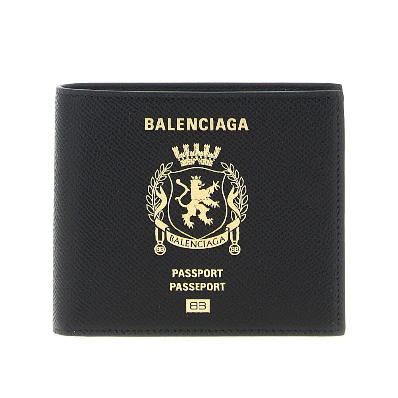 【Balenciaga 巴黎世家】Passport Square 皮革 卡夾 皮夾 短夾 黑色 8463312AB4Y1000-3