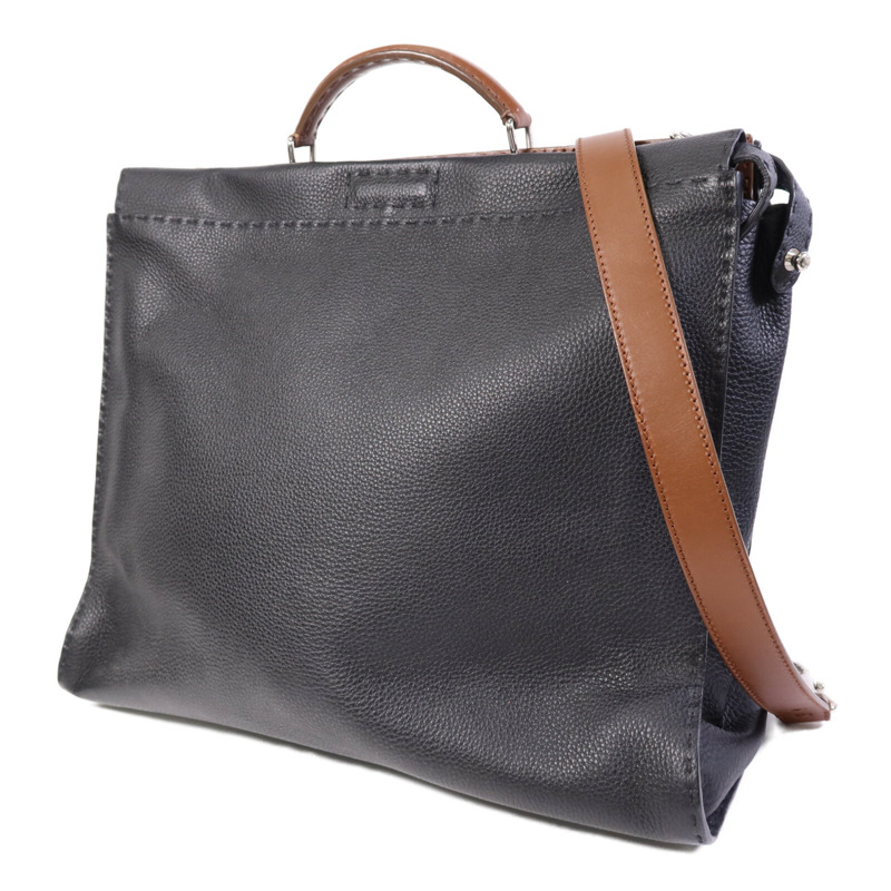 FENDI 牛皮皮革Peekaboo Large銀扣手挽肩背兩用袋-2