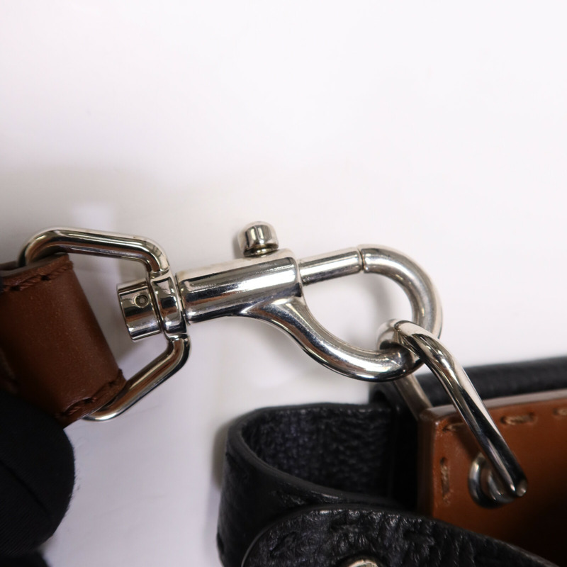 FENDI 牛皮皮革Peekaboo Large銀扣手挽肩背兩用袋-7