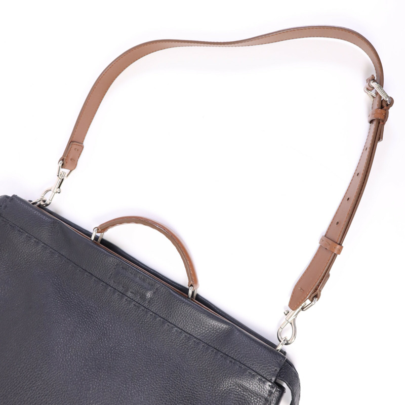 FENDI 牛皮皮革Peekaboo Large銀扣手挽肩背兩用袋-9