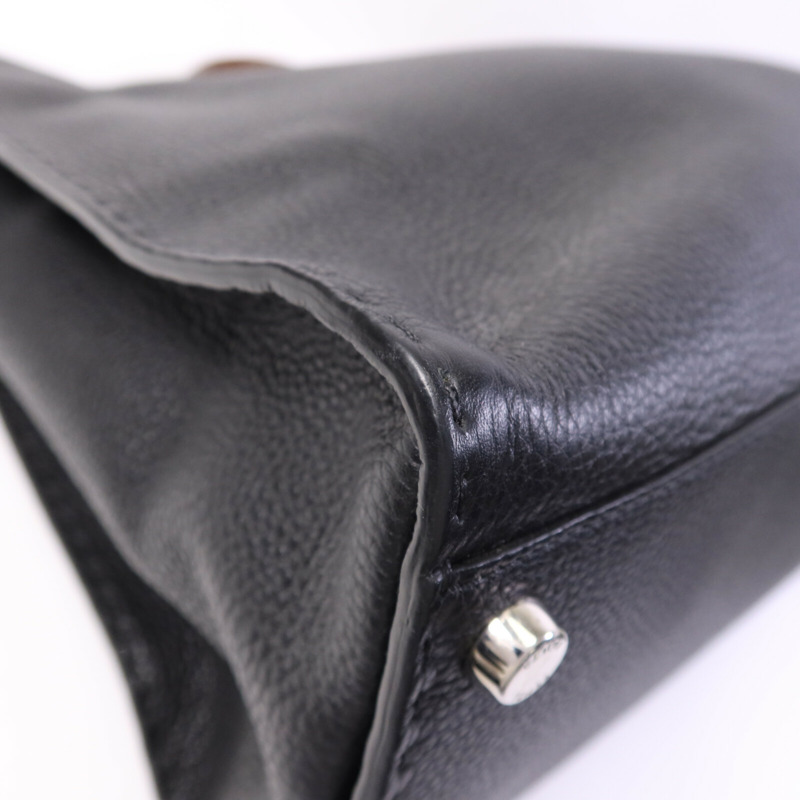 FENDI 牛皮皮革Peekaboo Large銀扣手挽肩背兩用袋-11