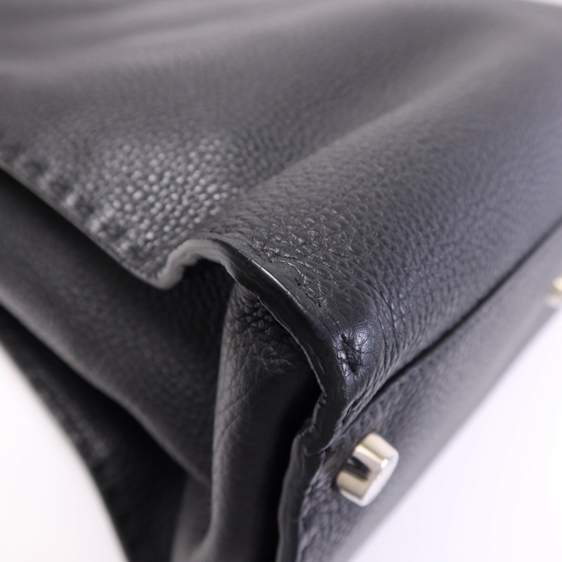 FENDI 牛皮皮革Peekaboo Large銀扣手挽肩背兩用袋-13