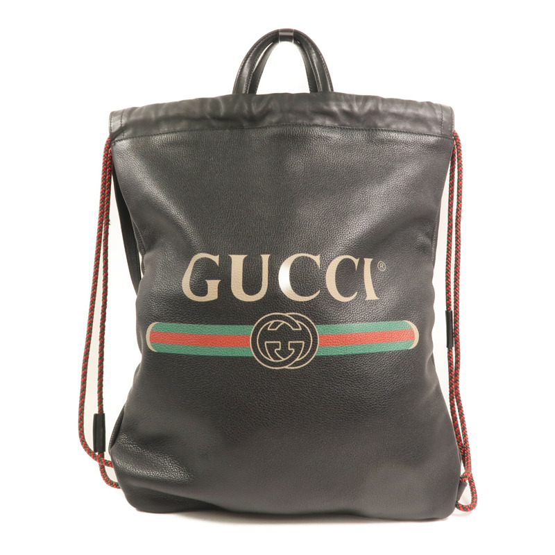 GUCCI 牛皮皮革Rucksack金扣背包-0