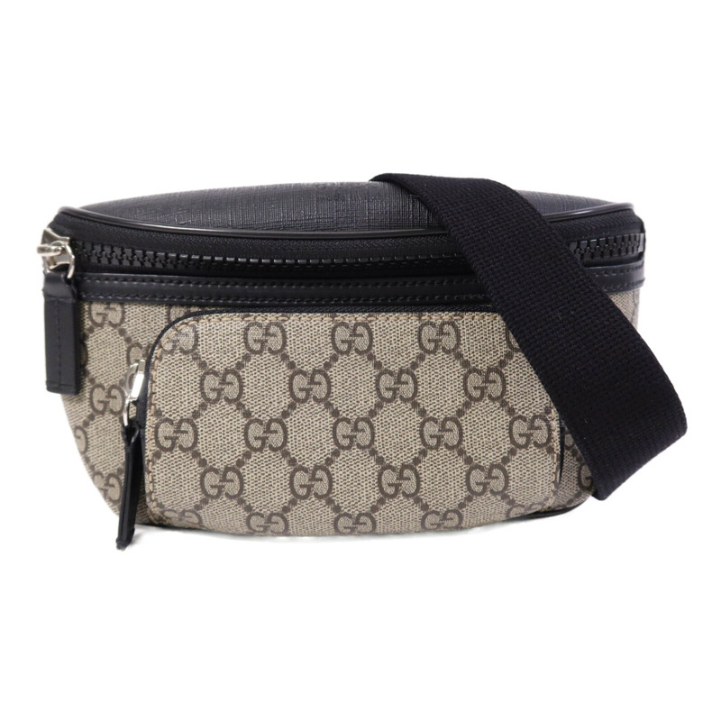 GUCCI 塗層帆布GG Supreme Waist Bag銀扣腰包-0