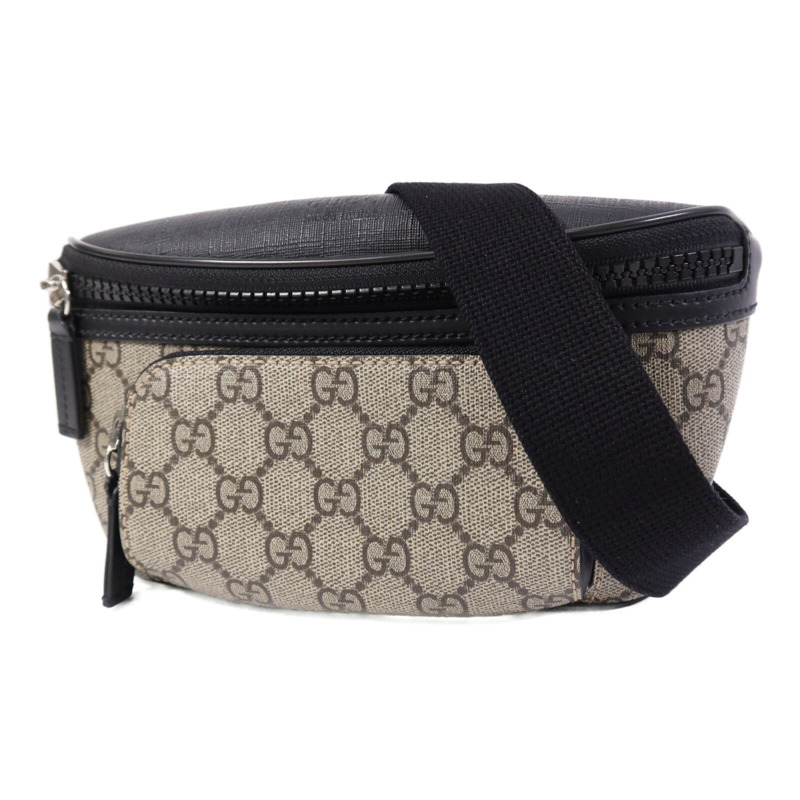 GUCCI 塗層帆布GG Supreme Waist Bag銀扣腰包-1