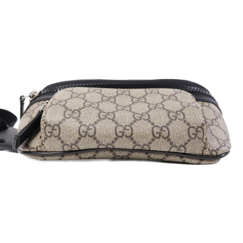 GUCCI 塗層帆布GG Supreme Waist Bag銀扣腰包-3
