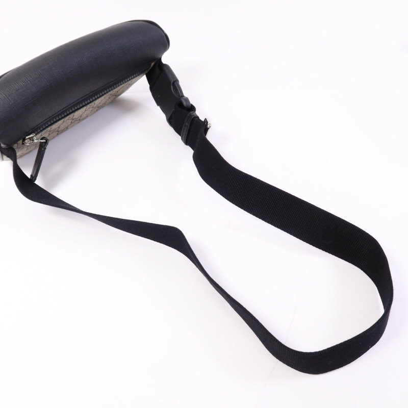 GUCCI 塗層帆布GG Supreme Waist Bag銀扣腰包-8