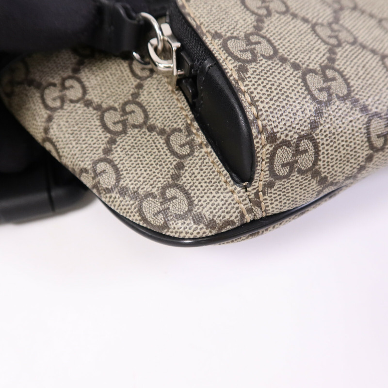 GUCCI 塗層帆布GG Supreme Waist Bag銀扣腰包-10