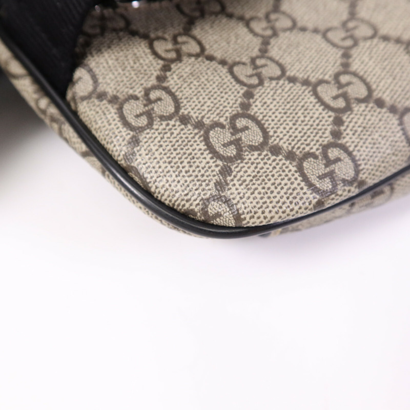GUCCI 塗層帆布GG Supreme Waist Bag銀扣腰包-12