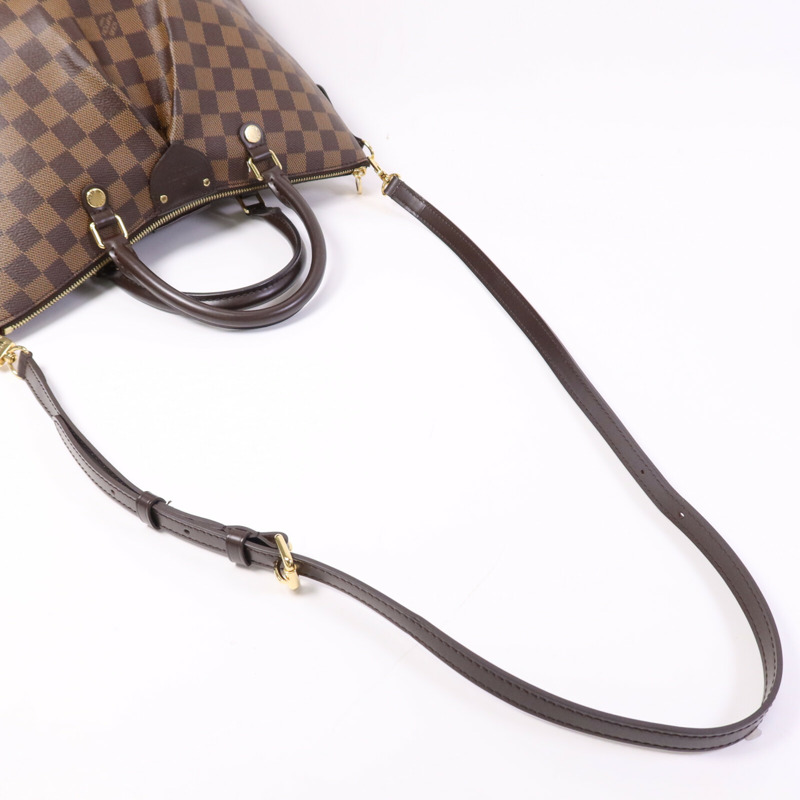LOUIS VUITTON Damier Ebene Siena MM金扣肩背袋-9