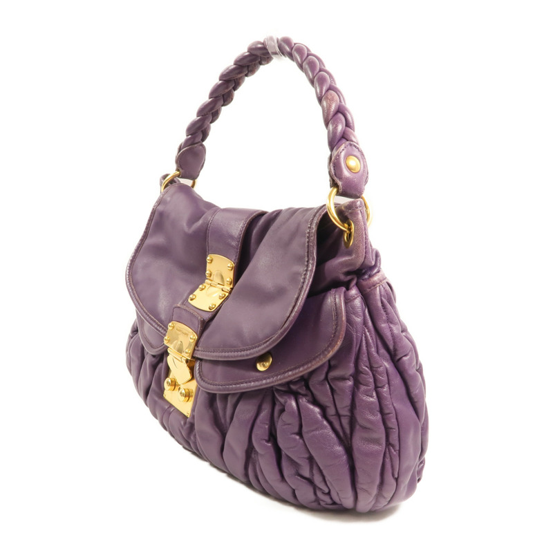 Miu Miu 羊皮皮革Shoulder Bag金扣手挽肩背兩用袋-2