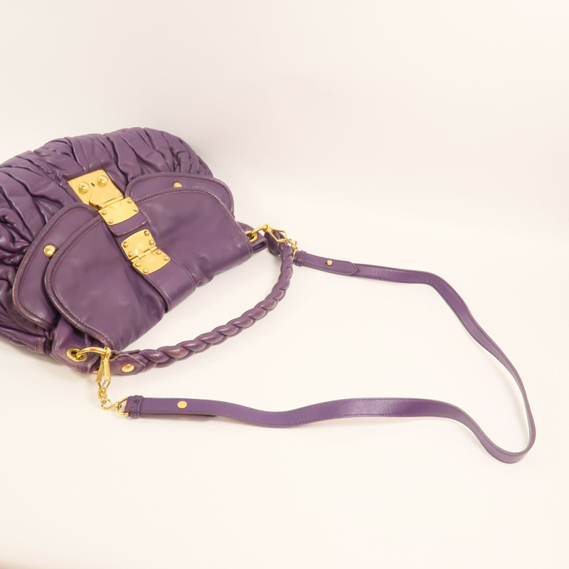Miu Miu 羊皮皮革Shoulder Bag金扣手挽肩背兩用袋-7