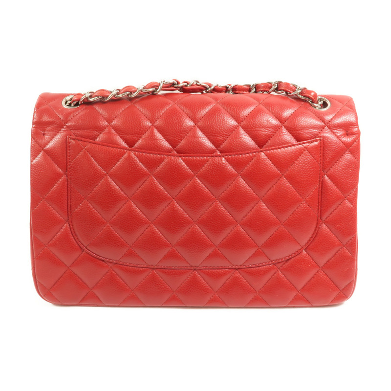 CHANEL 牛皮皮革Large Classic銀扣鏈帶肩背袋-1