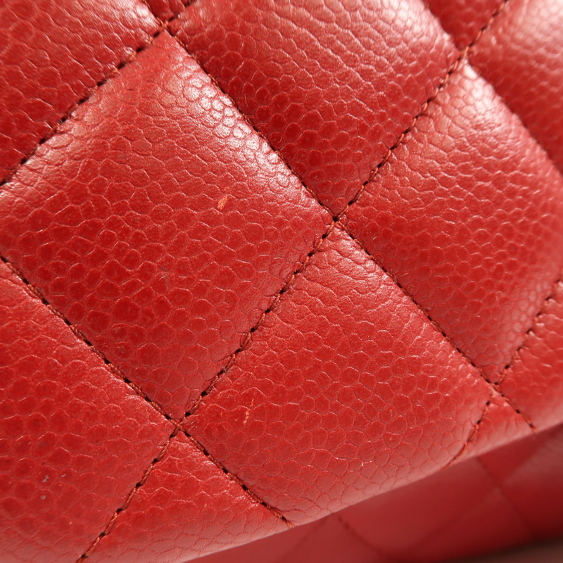 CHANEL 牛皮皮革Large Classic銀扣鏈帶肩背袋-15