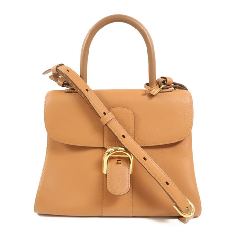 Delvaux 牛皮皮革Brillant MM金扣手挽肩背兩用袋