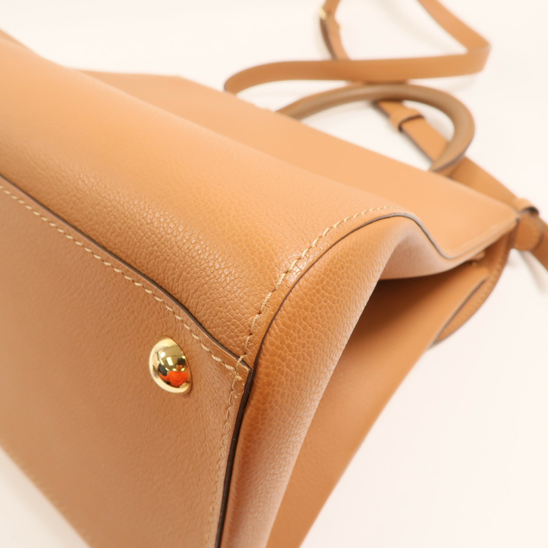 Delvaux 牛皮皮革Brillant MM金扣手挽肩背兩用袋-12