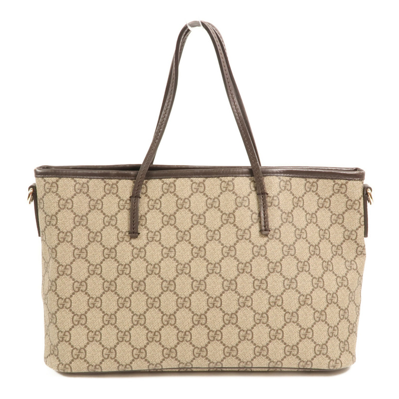 GUCCI 塗層帆布Tote Bag金扣手挽肩背兩用袋-1
