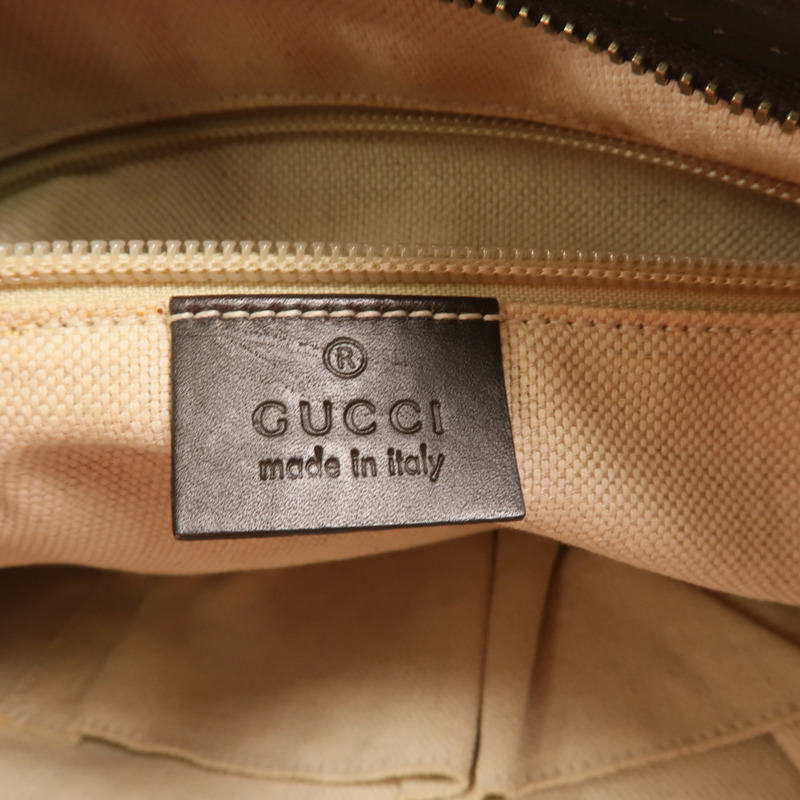 GUCCI 塗層帆布Tote Bag金扣手挽肩背兩用袋-5