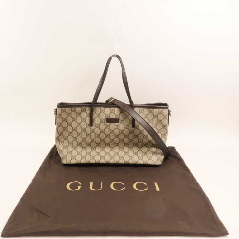 GUCCI 塗層帆布Tote Bag金扣手挽肩背兩用袋-8