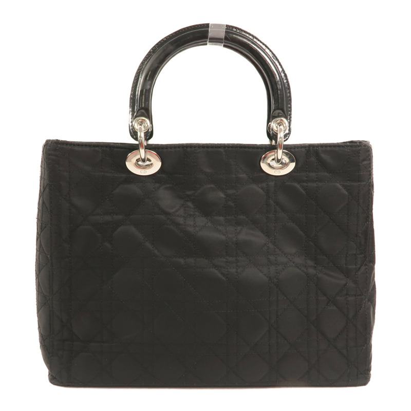 Dior 尼龍Lady Dior銀扣手挽袋-1