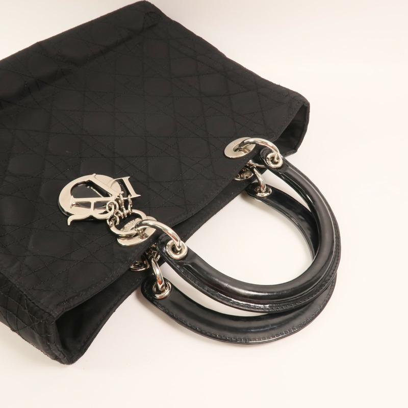 Dior 尼龍Lady Dior銀扣手挽袋-7
