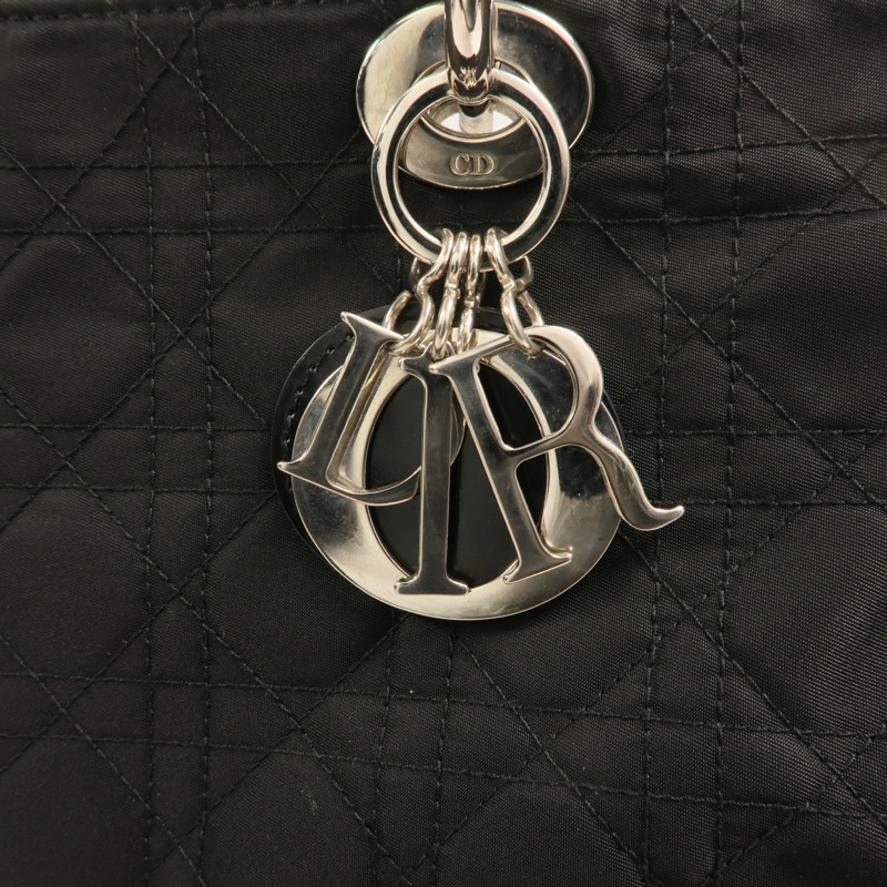 Dior 尼龍Lady Dior銀扣手挽袋-8