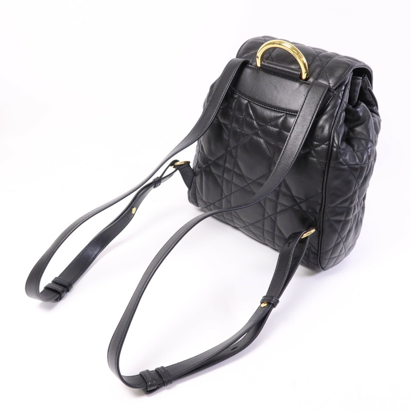 Dior 羊皮皮革Caro Backpack Medium金扣背包-8