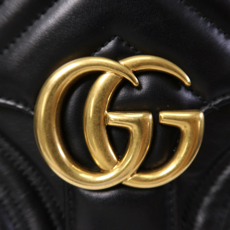 GUCCI 牛皮皮革GG Marmont Small金扣手挽肩背兩用袋-6