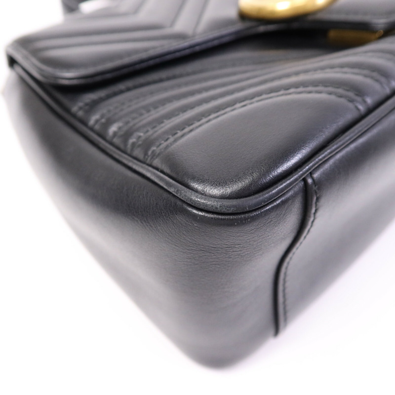 GUCCI 牛皮皮革GG Marmont Small金扣手挽肩背兩用袋-10