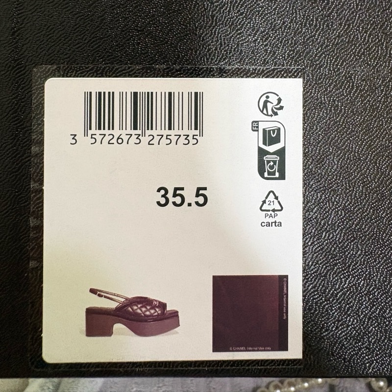 誠可議價 香奈兒 CHANEL 黑色菱格紋 厚底涼鞋-10