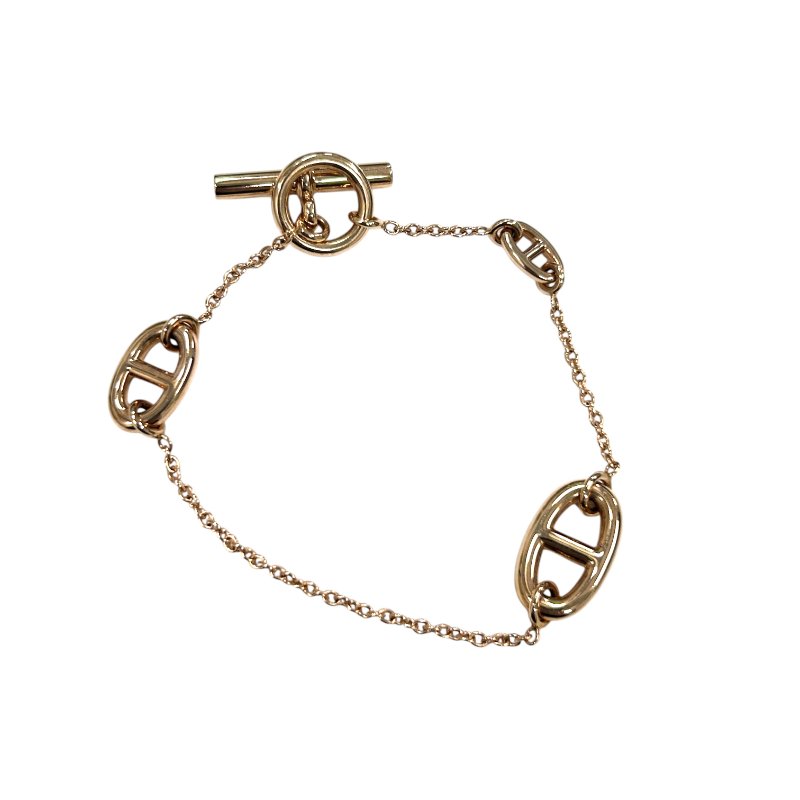 HERMÈS 愛馬仕 FARANDOLE 手鍊 K18 黃金 H LOGO 鏈條款-0