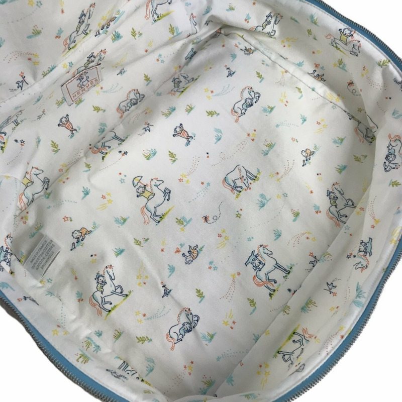 愛馬仕嬰兒 Cabriole To-Go MM 多功能尿布包,純棉材質,綠色/珍珠藍。-10