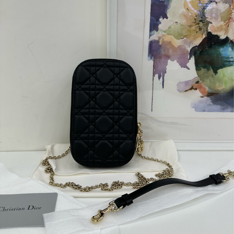 Dior迪奧 肩帶可拆 羊皮革藤格紋 單肩包斜背包手提包手機包 多種背法 閒置未使用品-0