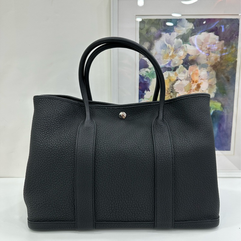 Hermes 愛馬仕 Garden Party 36 花園36 黑銀 C刻-1